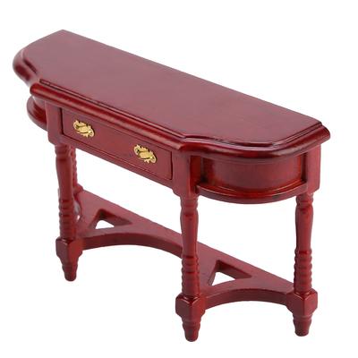 1:12 Scale Dollhouse Half Round Table Model Miniature Mini Wooden Furniture Desk Children Gift
