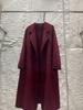 M Family Water Ripple High-End Women's Double-Sided Cashmere Coat