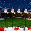 Solar Christmas Lawn Light Outdoor Lighted Santa Claus Garden Stake Metal Snowman Sign with Solar Lantern Waterproof Xmas Decor for Front Yard