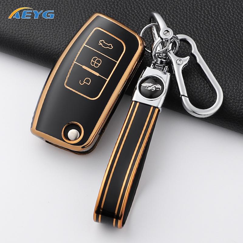 Car Key Case Cover for Ford Focus 2 MK2 Fiesta Mondeo Galaxy Ecosport Kuga Escape Falcon B-Max C-Max Keychain Accessories