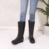 Fashion long rain shoes extra high rain boots women's velvet cotton flat-bottomed water shoes women's non-slip rubber shoes water boots matte