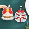 Cartoon Christmas Hand Towel Coral Velvet Absorbent Cleaning Cloth Kitchen Bathroom Christmas Tree Handkerchief Towel