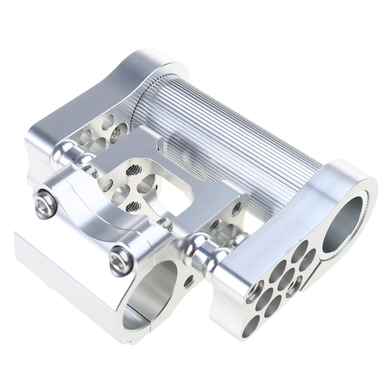 Aluminum Alloy Folding Bike Porous Stem Adjustable Double Stem 25.4MM Bicycles Handlebar Stem for Folding Bike Risers серебряный