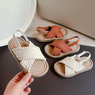 Girls Summer Beach Shoe Ethnic Style Kids Casual Sandals Soft Sole Fashion Children Retro Princess Shoes Summer New