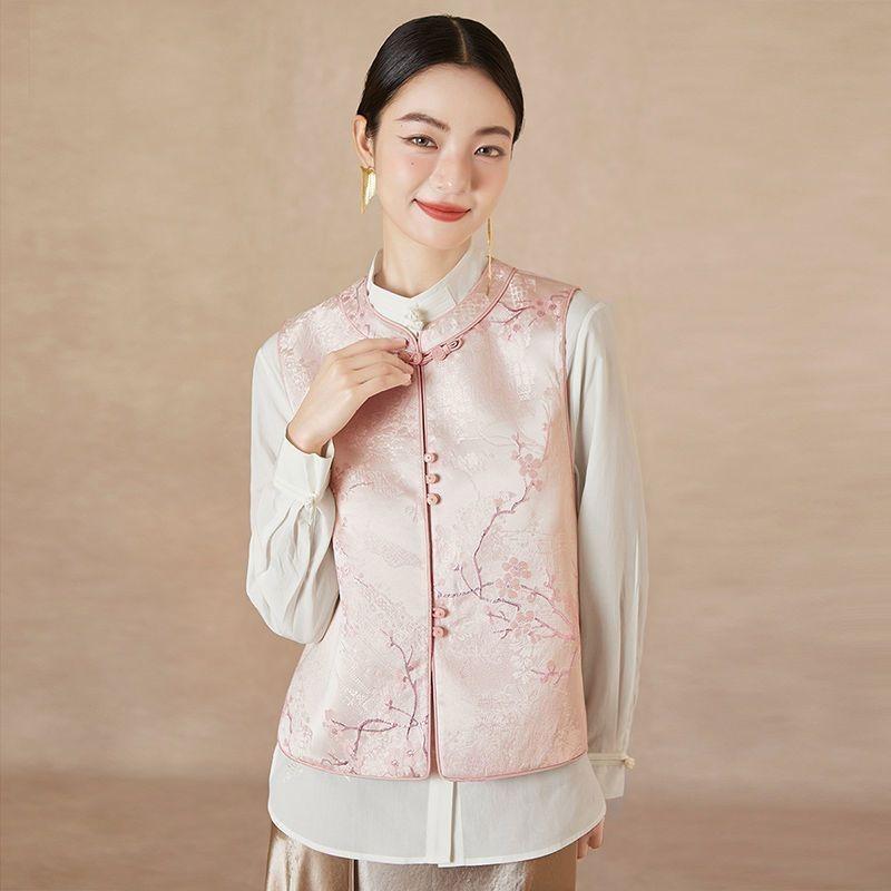 

2025 new spring and autumn improved jacquard vest high-end vest women s top 3XL (recommended 138-75kg) рожевий
