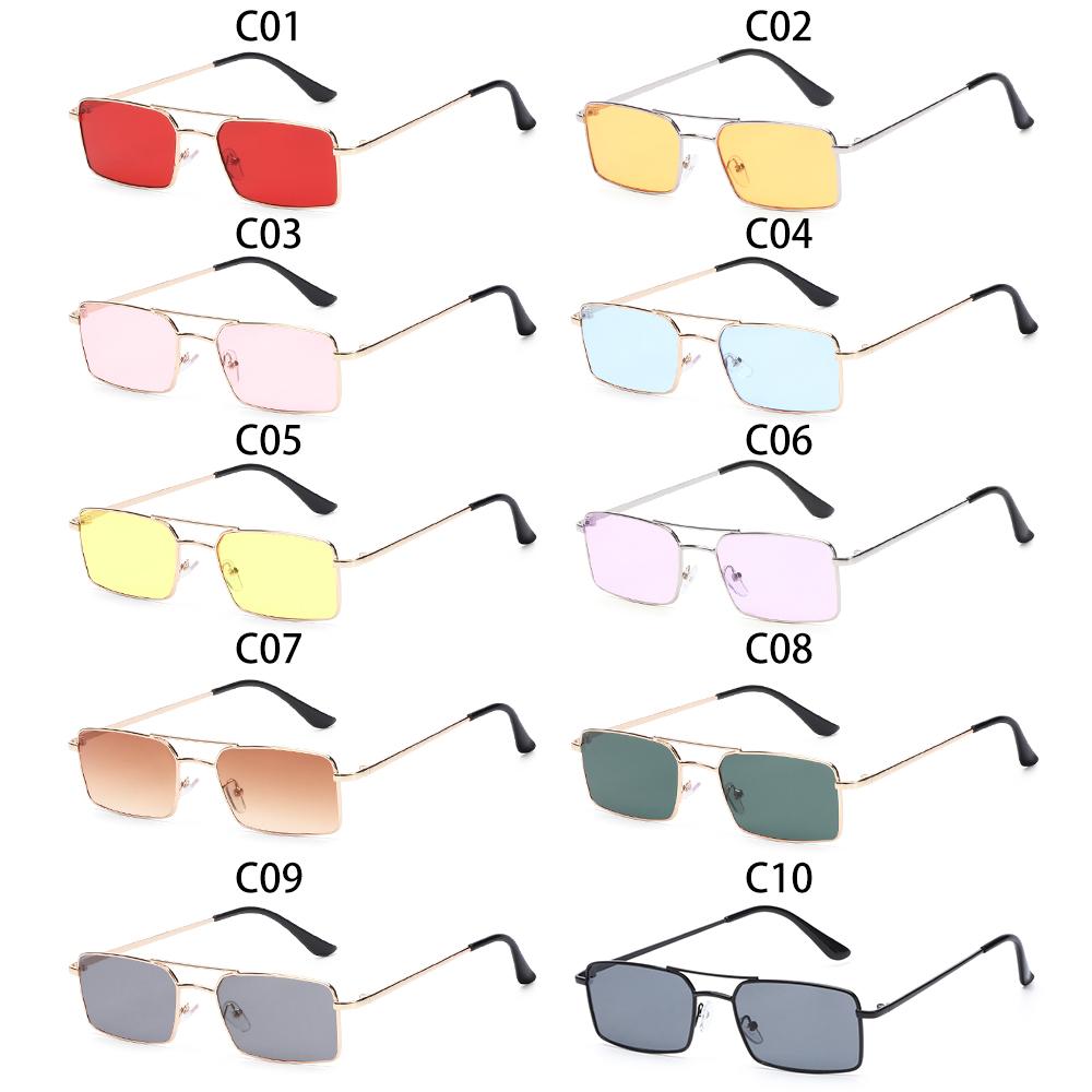 1PC Unisex Rectangle Sunglasses  New Ocean Lens Candy Colors Retro Classic Fashion Small Metal Eyewear Vintage Glasses