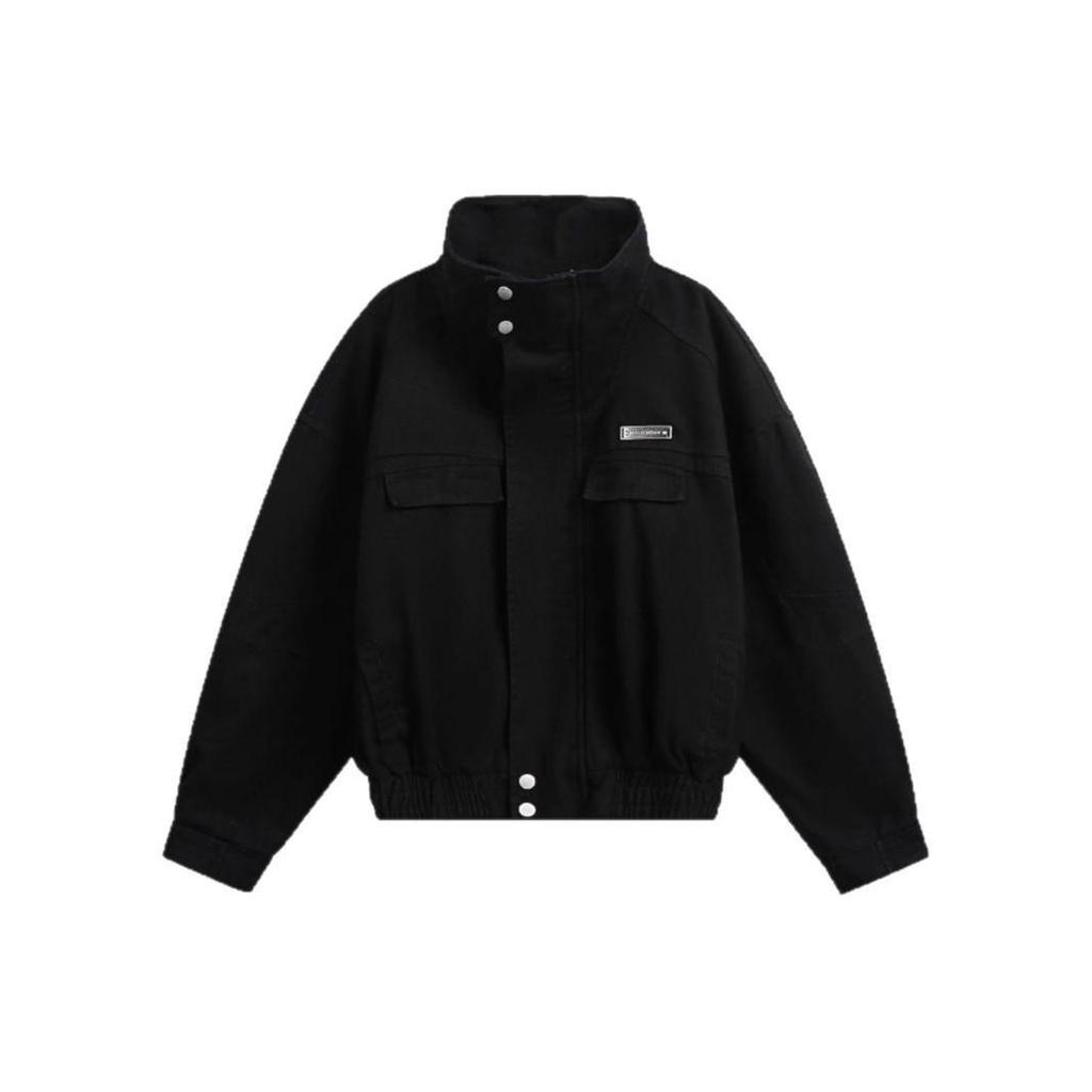 Dámská retro bomber bunda s límečkem stojáčkem a sepraným vzhledem, 2025: Jarní trend volného střihu