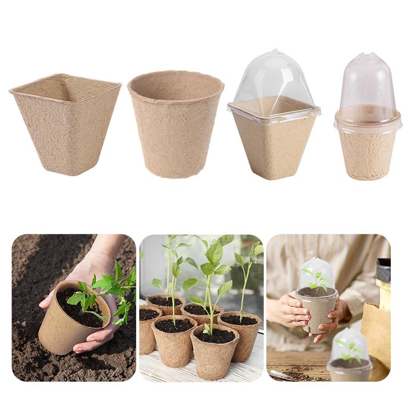 Seedling Nursery Cups Eco-Friendly Growing Pot Tray Planter Paper Grow Plant Starter Flower Herb Biodegradable Garden Tools