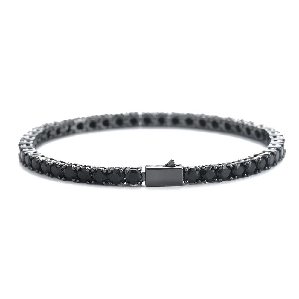 4mm Iced Out Colorful CZ Tennis Bracelet Multi Color 1 Row Cubic Zirconia Brass Spring Clasp Bling Hip Hop Jewelry for Women Men