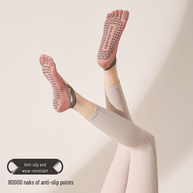 

Toetox Women s Non-Slip Five-Finger Yoga Pilates Ballet Style Socks One Size