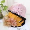 Woolen Hat Female Autumn And Winter British Celebrity Feather Mesh Yarn Dome Top Hat Casual Versatile Bucket Hat Basin Hat Tide
