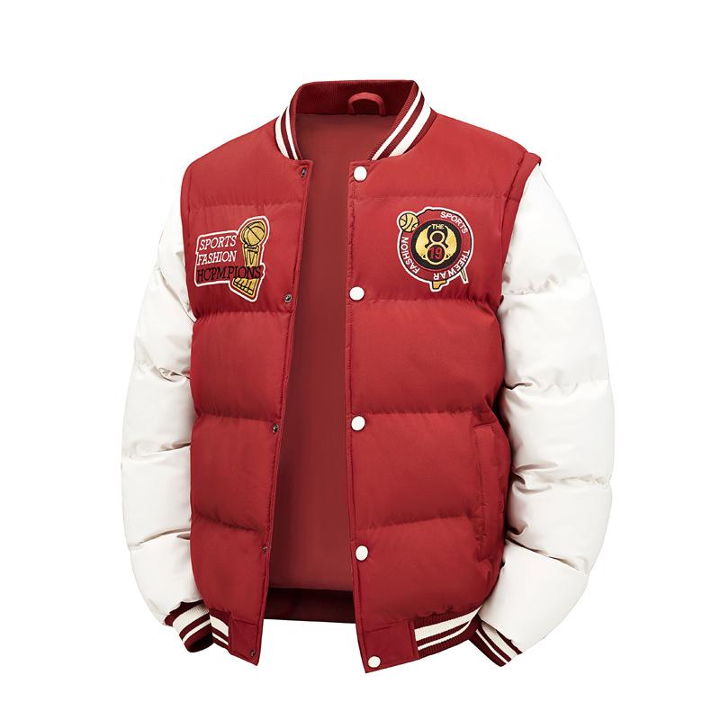 

Зимнее хлопковое пальто, хлопковая куртка, ветрозащитная и теплая куртка-пуховик, хлопковая куртка для мужчин, съемные рукава XXXXL красный