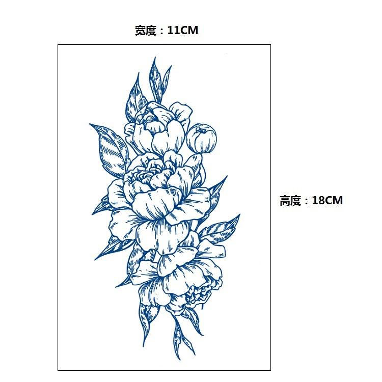 Gradual Change Herbal Fashion Personality Japanese Wave Whale Waterproof Simulation Long Time Does Not Fade Tattoo Sticker