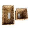 Tissue Box Holder Water Hyacinth Handwoven Straw Basket Natural Wicker Napkin