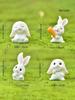 4pcs-Miniature Rabbit Model Mini Bunny Figurine Desktop Garden Landscape Ornament Resin Craft Easter Cute Home Office Decor Supp