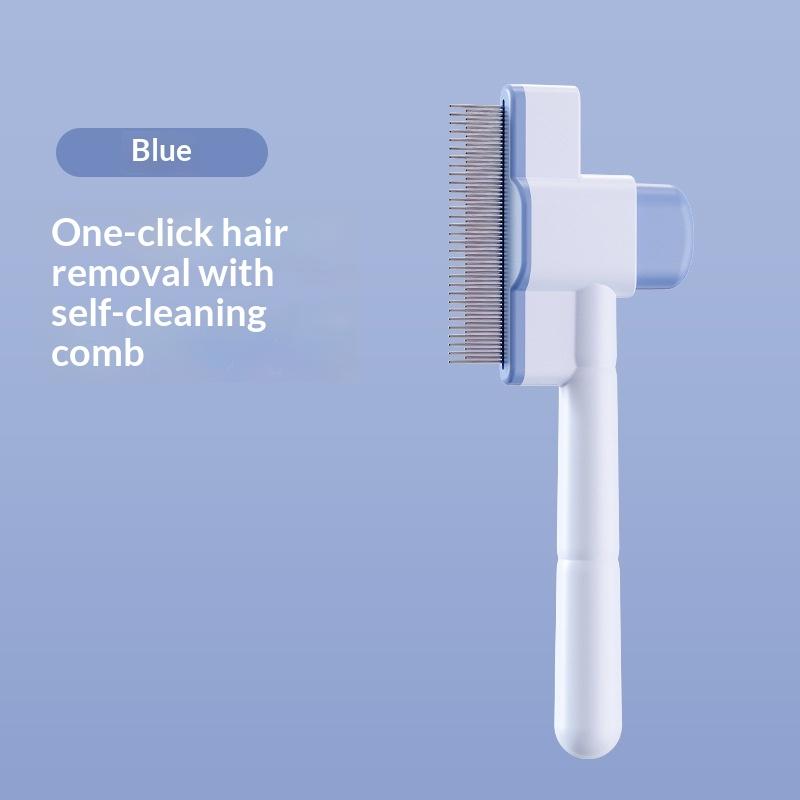 Pet Hair Remover Dog Comb Self Cleaning Dog Comb Pet Hair Remover One Button Massage Brush for Cats Grooming Easy Clean