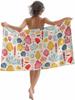 Beach Towel Summer Ocean Beach Microfiber Sand Free Towel, Blue Sky Sea Soft Absorbent Quick Dry Travel Towels for Women Men