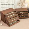Exquisite Multilayer Walnut Jewelry Box with Dustproof Design and Large Capacity
