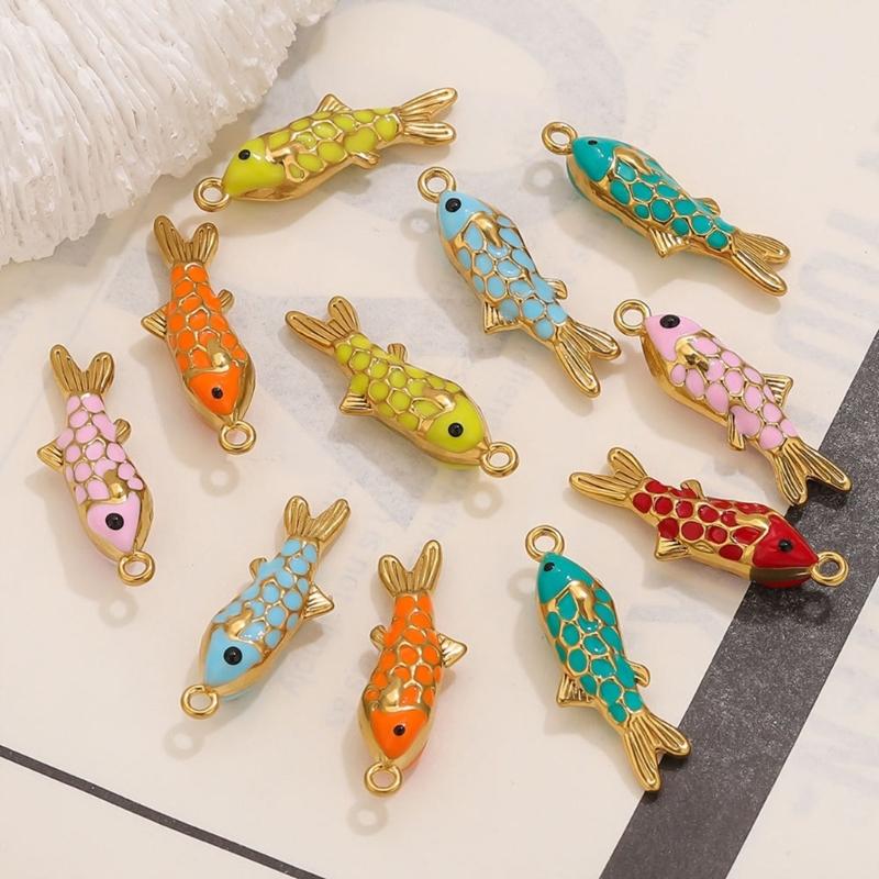 Stylish Stainless Steel Fish Charm DIY Jewelry Accessory Delicate Jewelry Findings For Crafting And Fashion Decors