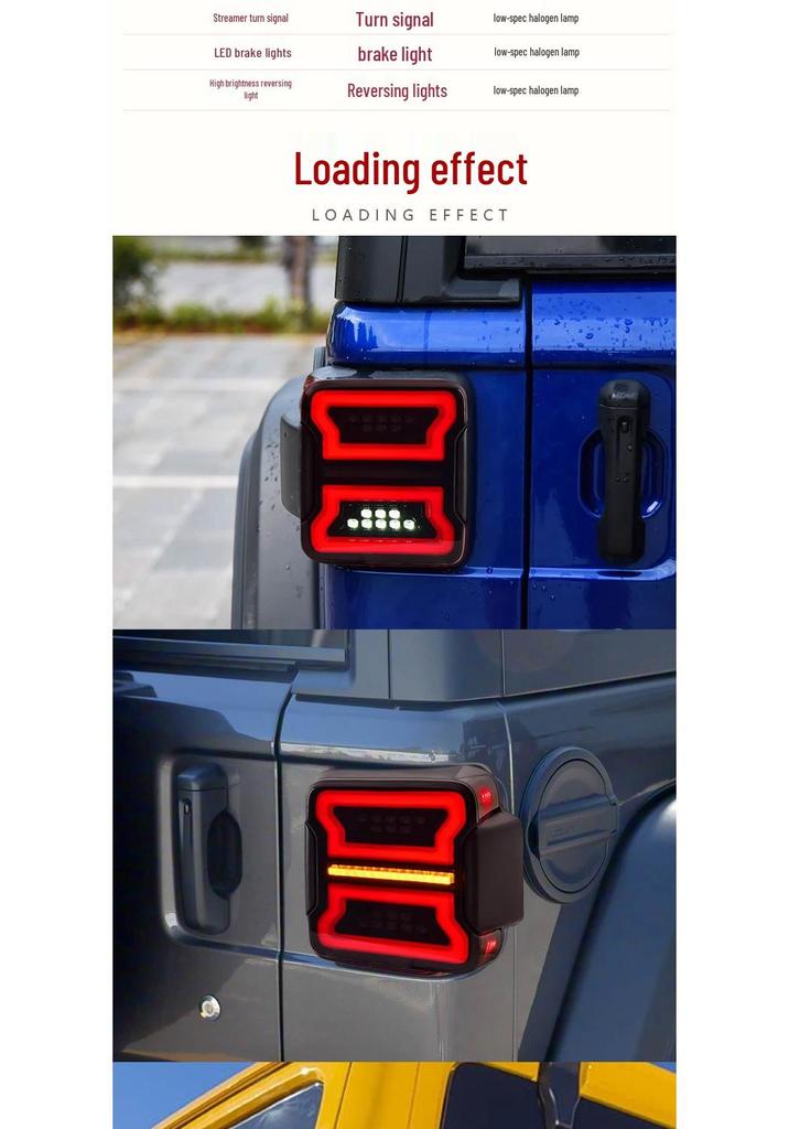 LED Taillight Assembly for 18-24 JEEP Wrangler JL - Enhanced Rear Taillights with Daytime Running and Flowing Turn Signals