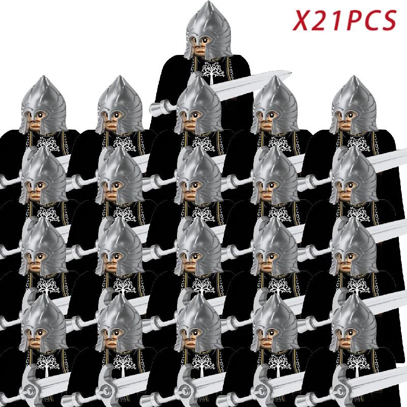 Medieval Knights Elf Dwarf Uruk-hai Mini Figures Armor Helmet Accessories Building Blocks DIY Bricks Toys For Kids Boys Gift