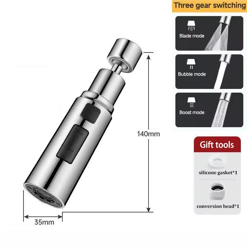 Faucet Extender Kitchen Pressurized Anti-splash Multi-functional Extension Nozzle Universal Rotating Aerator