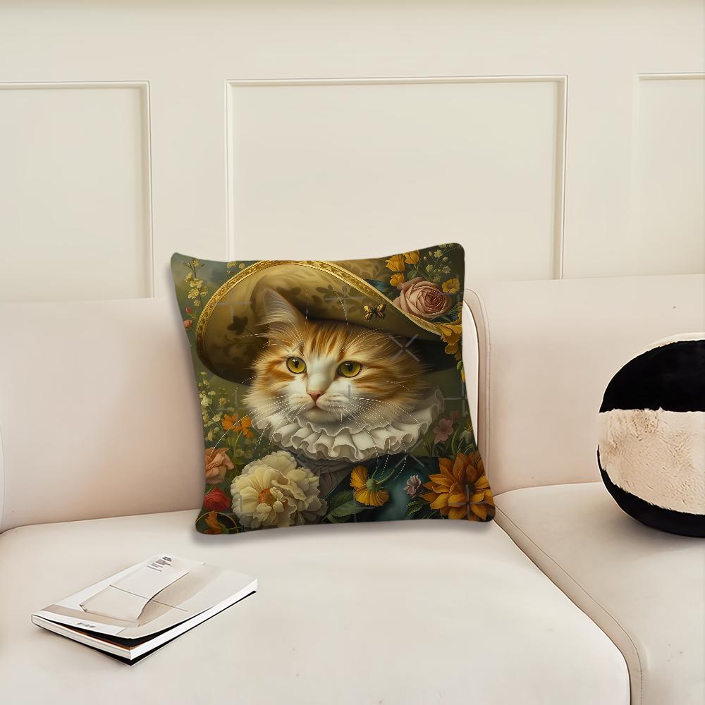 Portrait of the Palace Cat Cushion Cover Pillow Cover Decoration Room Home Sofa Living Office Car Nordic Simplicity