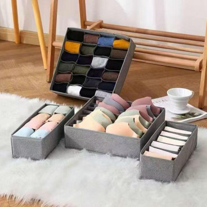 Four-Piece Non-Woven Underwear Organizer for Bras and Socks