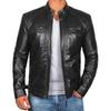 European and American men's old leather jacket male teen stand-up collar punk men's motorcycle leather jacket