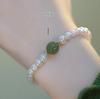 Women's Lapis Lazuli Blue Cat's Eye Imitation Pearl Elastic Beaded Bracelet - Trendy National Style 