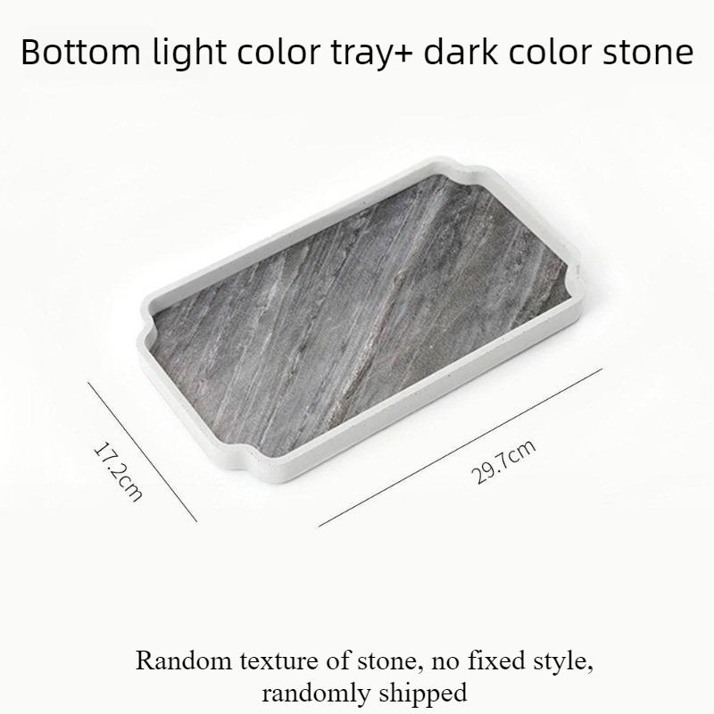 Stone Tray Luxury Rectangular Cement Storage Trays Removable Perfume Tray Multifunction Organizers Trays Modern Decoration