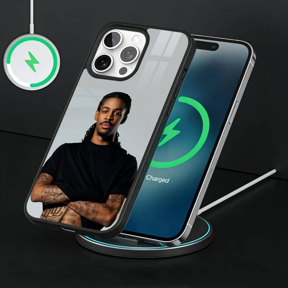 Custodia per Telefono Basketball Ja M-Morant 12 Per iPhone17,16,15,14,13 Plus,Pro Max Magnetica Per Ricarica Wireless Magsafe
