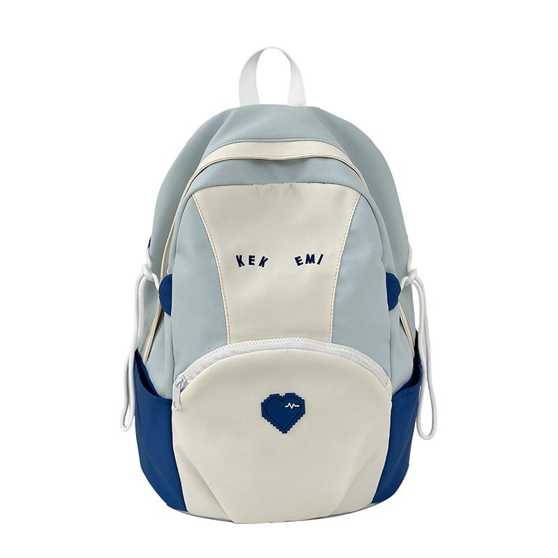 Exquisite and cute color matching large-capacity load reduction male and female student schoolbags 25 new casual size backpacks