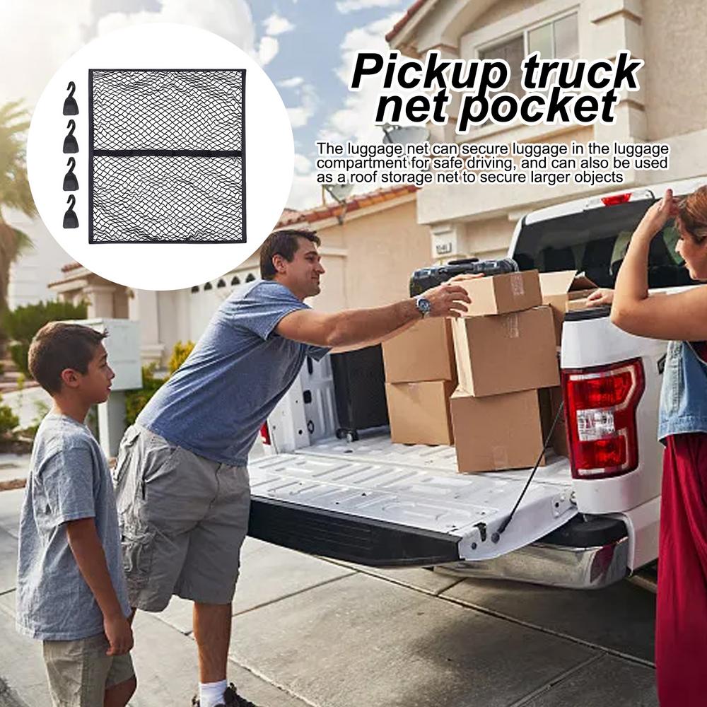 NEW Trunk Cargo Net Flexible Polyester Trunk Net Hook Fixed Universal Car Interior Accessories Multifunctional Roof Storage