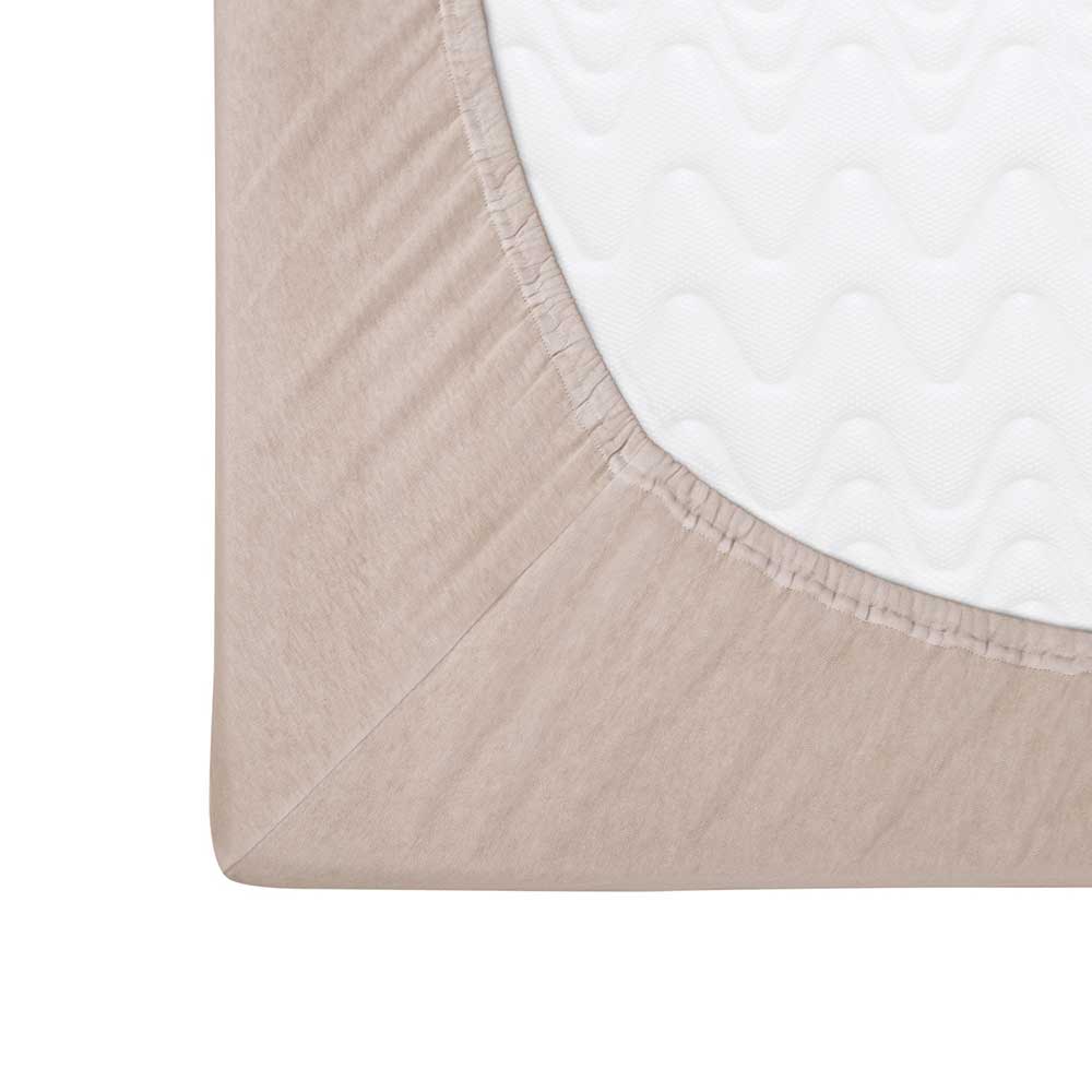Fitted sheet 80x160 elastic JERSEY 100% COTTON beige color