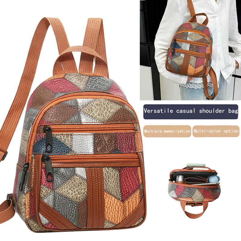 Langlebige Schulterrucksäcke für Damen und Herren - Vielseitiger Patchwork-Stil Mode Lässiger Rucksack für Reisen