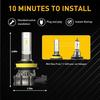 H11 H8 LED Fog Light Bulbs Lamps Wireless 6500K Cool White CANBUS B3F EOA