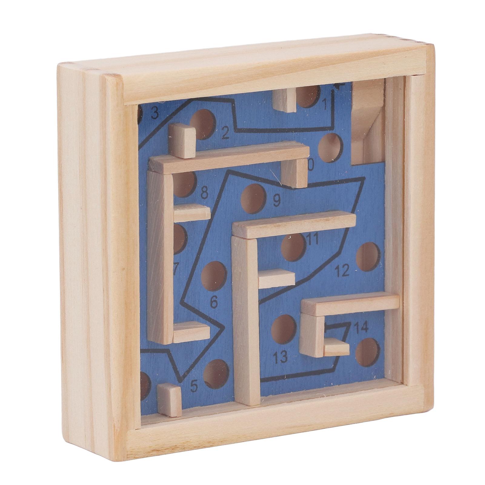 Wooden Maze Balance Game Interactive Educational Desktop Wooden Maze Mable Balance Toy for Kids