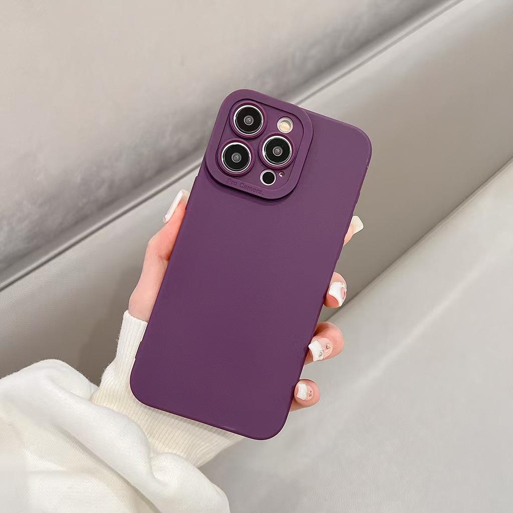 Applicable To Apple 15 Mobile Phone Case IPhone16promax Fine Hole Full-inclusive Solid Color Mobile Phone Case