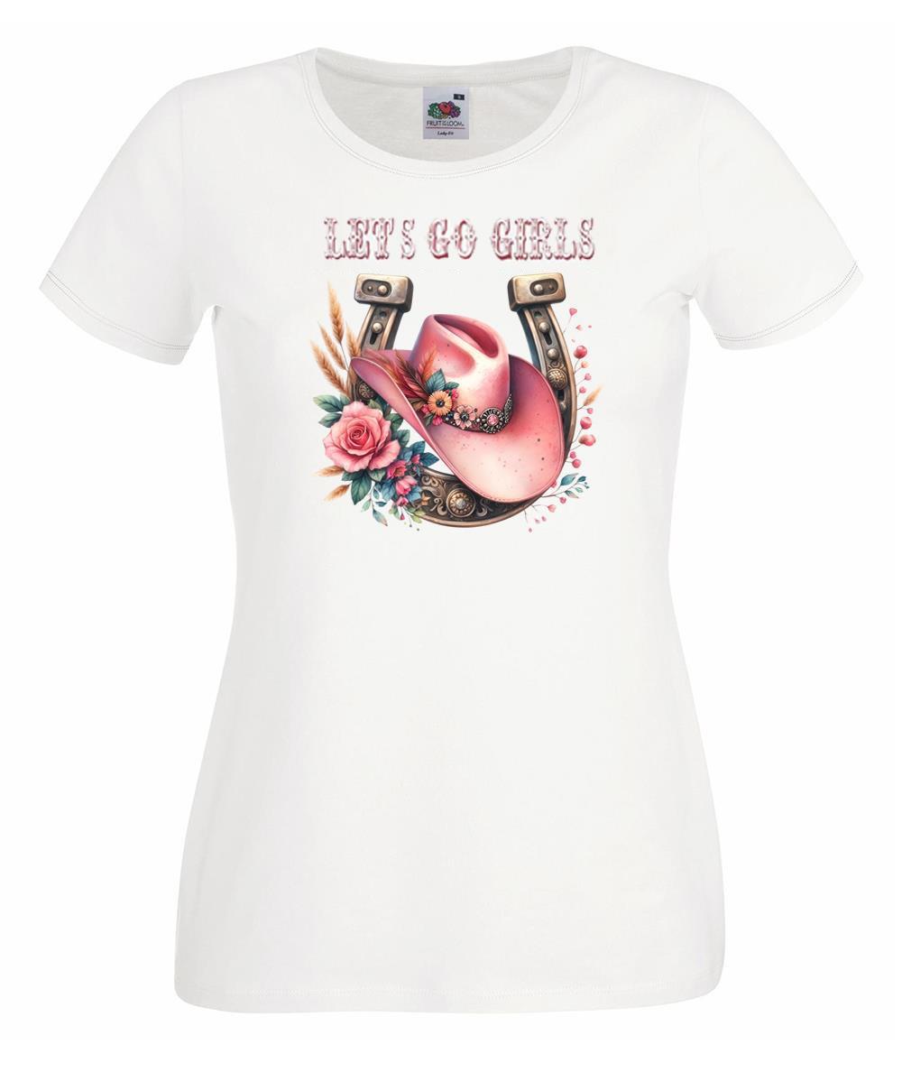 Unisexs Lets Go Girls Cowgirl Barn Dance Line Dancing Lady Fit White TShirt 2XL