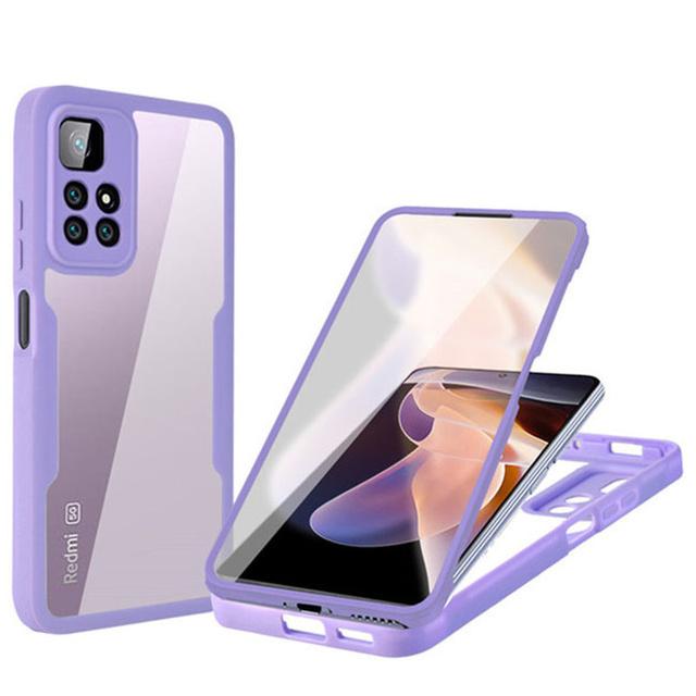 جرابات حماية كاملة 360 درجة أمامية وخلفية لهواتف Xiaomi Redmi Note 11 10s 11s 9 Pro 10C Mi 12 lite 12T 11T Poco X4 X3 Pro F3