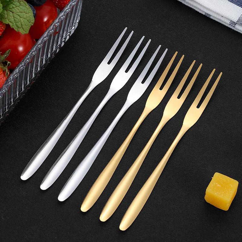 10/20PCS Stainless Steel Reusable Dessert Forks Set - Mini Cake & Fruit Forks Kitchen Restaurant Hotel Party Supplies