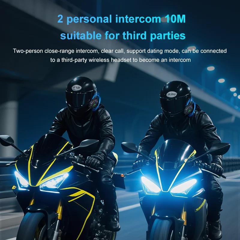 KEBIDUMEI Y30 Motorcycle Intercom Helmet Bluetooth Headset MOTO Communicator Interphone with Flashlight Handsfree Mic Headphone