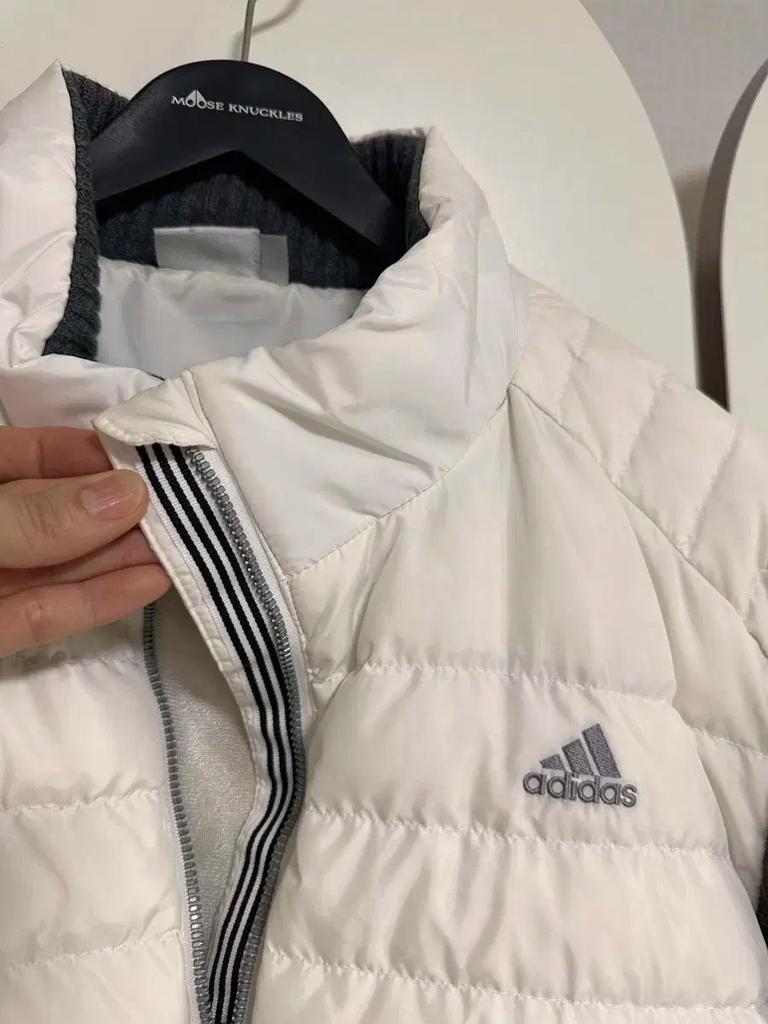 [USED] adidas Down Jacket with Knit Sweater, Sleeves, Size 100