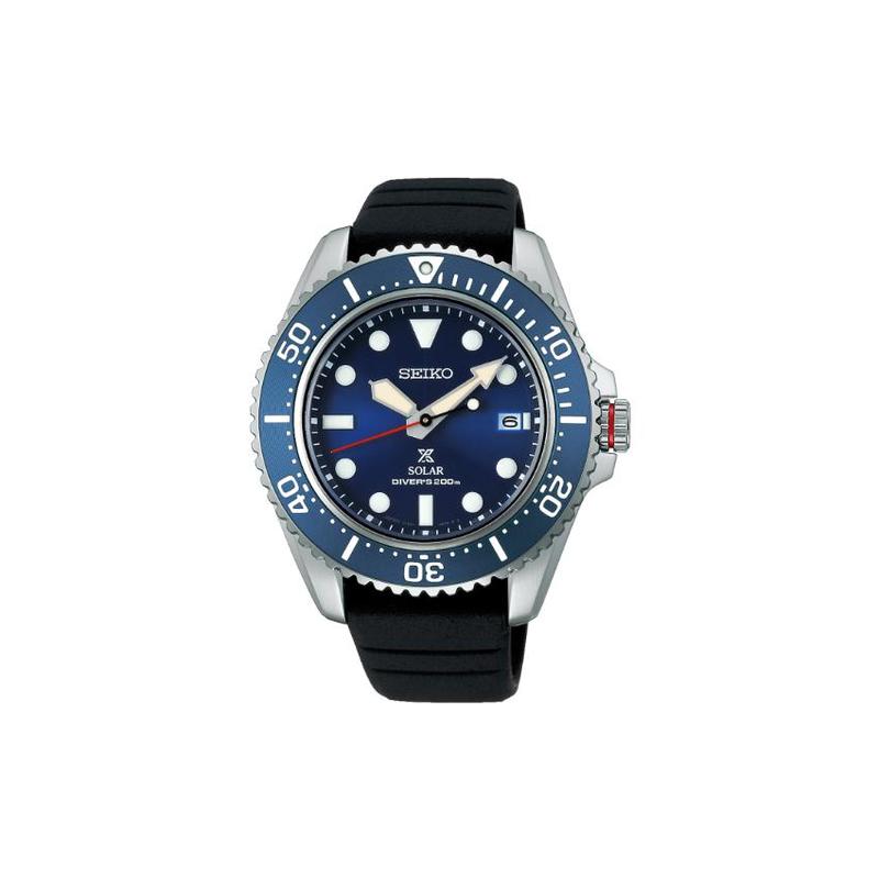 SEIKO prospex 200 meters waterproof solar Quartz silicone strap men's watch blue dial SBDJ055