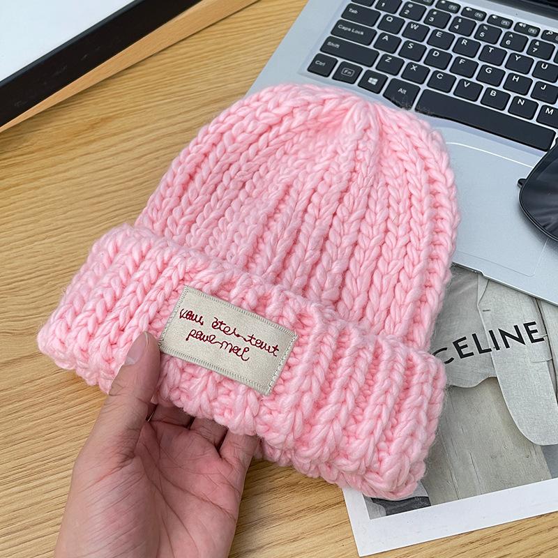 

Осінньо-зимова латкова вовняна шапка для тепла та захисту від холоду в японському студентському стилі, в язана шапка для захисту вух, холодна шапка для жінок