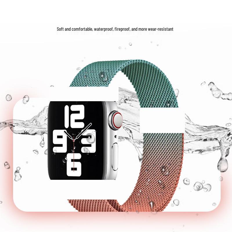 Compatible Stainless Steel Milanese Magnetic Band for Apple Watch Series 1-9 & SE.