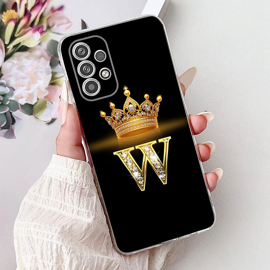 For Samsung Galaxy A23 A33 A53 A73 5G Case New Crown Letters Cover Soft Silicone Case For Samsung A23 A 33 73 Galaxy A53 5G Bags