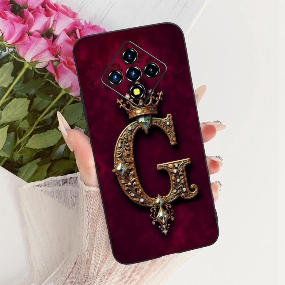 Fashion Crown Letter Case For Infinix Zero8 Zero8i Soft Black Silicone TPU Back Cover For Infinix Zero 8 8i Phone Cases