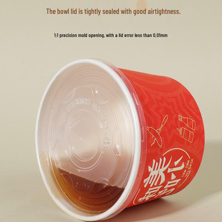 Zesílená jednorázová papírová miska s víčkem na svačiny s sebou